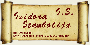 Isidora Stambolija vizit kartica